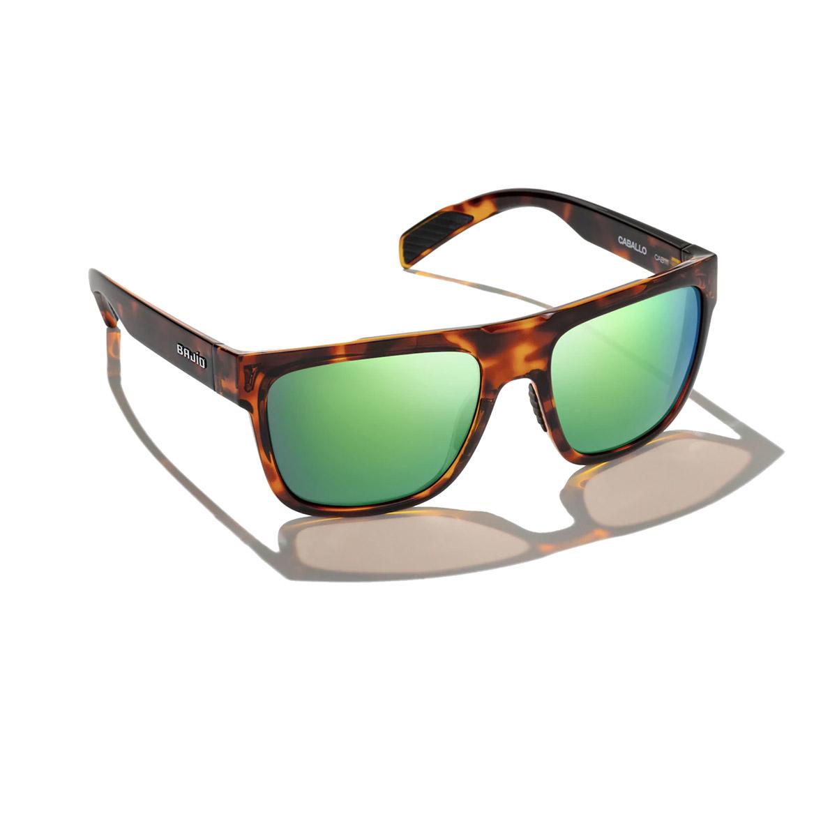 Bajio Caballo Sunglasses Polarized in Tort Gloss with Green Plastic